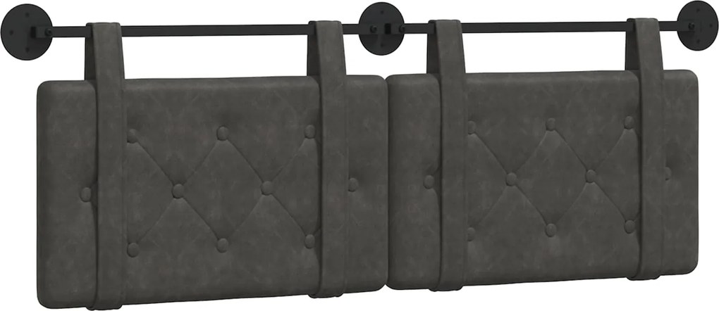 vidaXL Cap de pat suspendat Pe perete Negru 150 x 55 x 5 cm PU antic