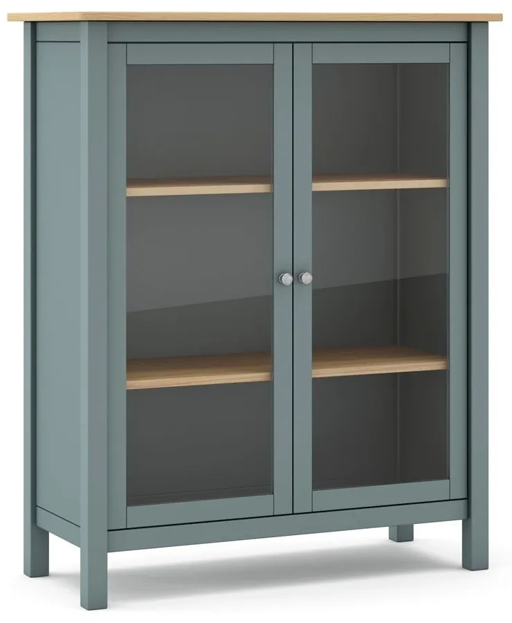 Vitrină verde prăfuit din lemn de pin 90x110x40 cm Misti – Marckeric