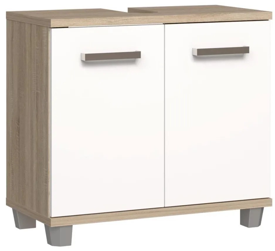 Dulap de baie VENOM, alb/stejar Sonoma