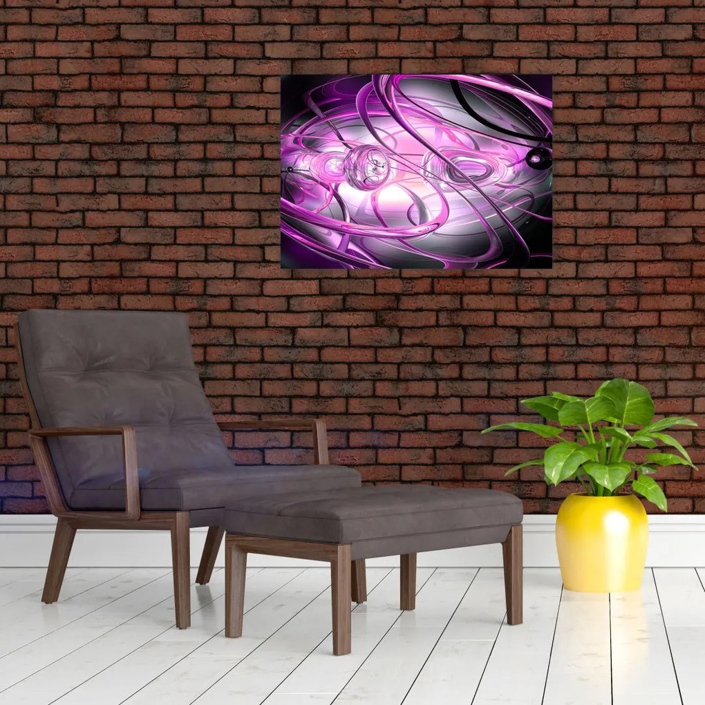 Tablou pe sticlă cu abstracție frumoasă în violet (70x50 cm)