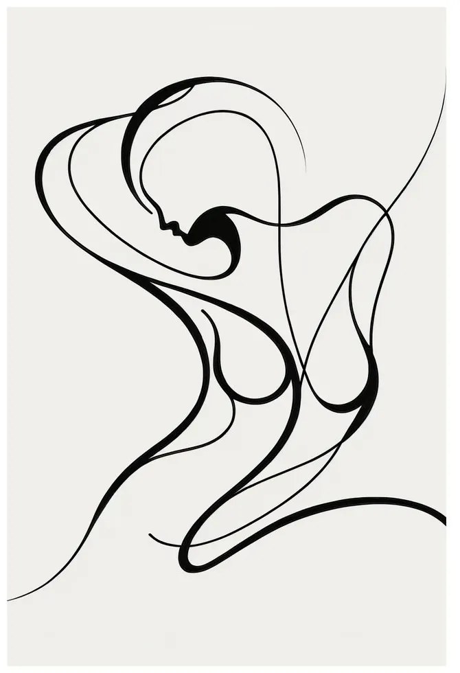 Tablou linie abstractă a femeii