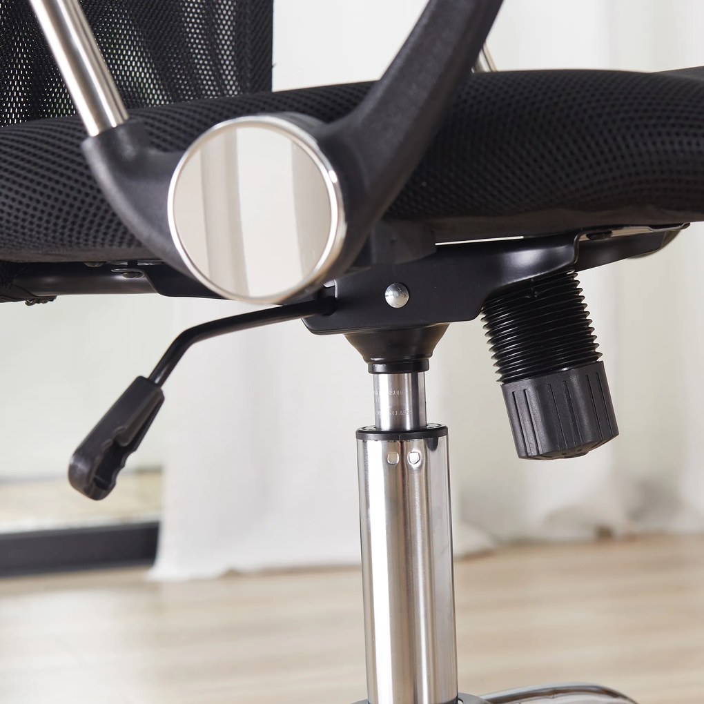 Scaun ergonomic de birou, insertie plasa, negru HOMCOM | Aosom Romania
