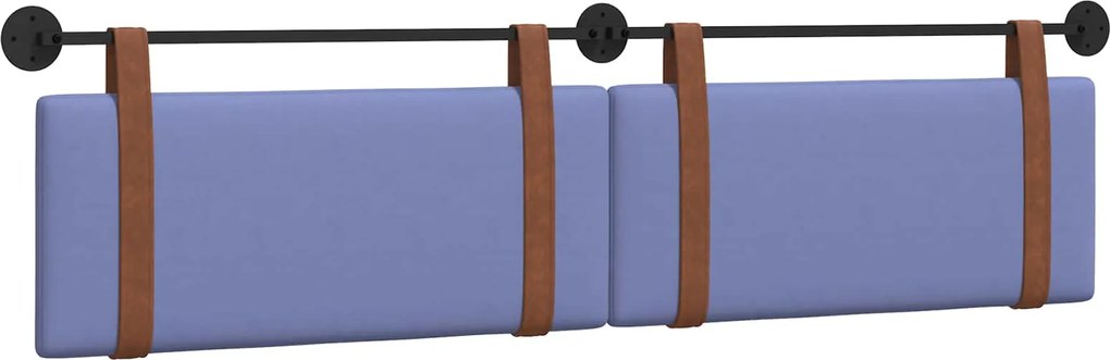vidaXL Cap de pat suspendat Albastru Jeans 210 x 55 x 5 cm PU antic