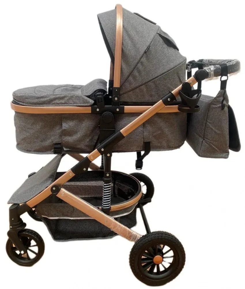 Carucior 3 in 1 reversibil cu scoica auto si geanta, 0-36 luni, Gri - CPC-10-gri