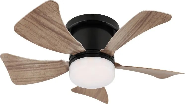 Lustra LED cu ventilator si telecomanda HINES aspect lemn 40cm, 03609H GL