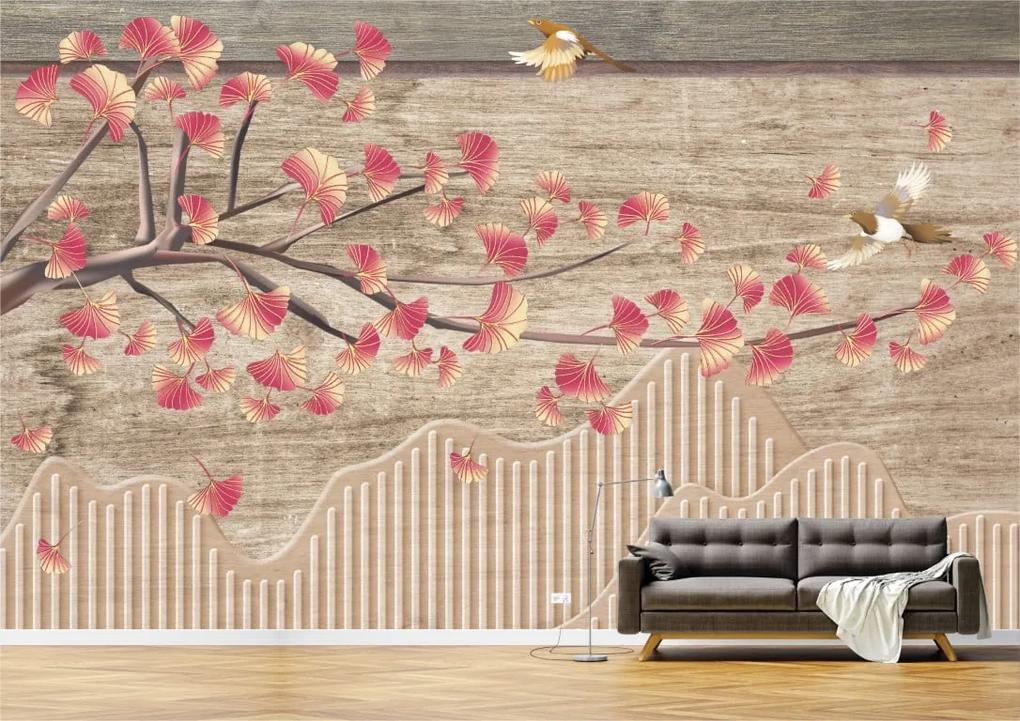 Tapet Premium Canvas - Abstract copac cu flori