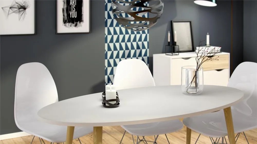 Comoda alba OSLO 75387 cu 1 sertar