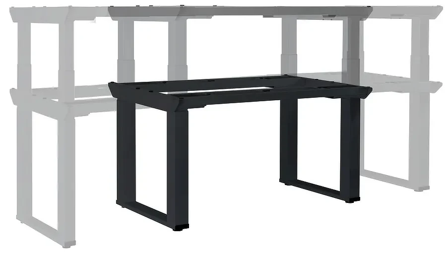 Masă înălțime reglabilă OfficeTech Strong 200 x 80 cm, picioare negre, stejar silverjack