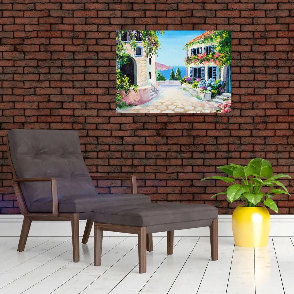 Tablou - Alee grecească, pictură în ulei (70x50 cm)