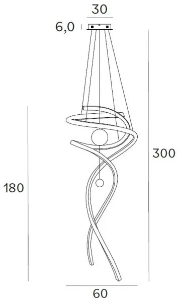 Lustră LED dimabilă pe cablu MAXLIGHT P0483D RITZ LED/100W/230V d. 60 cm CRI 90 alamă