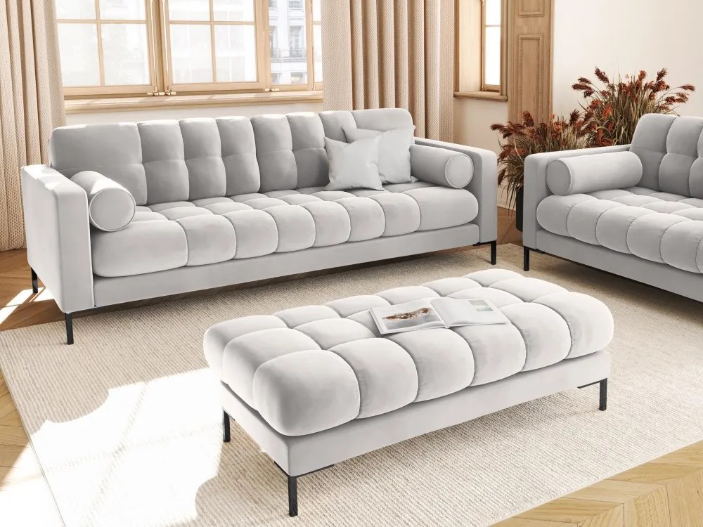 Canapea Bali 4 locuri velvet/picioare negre L217 cm