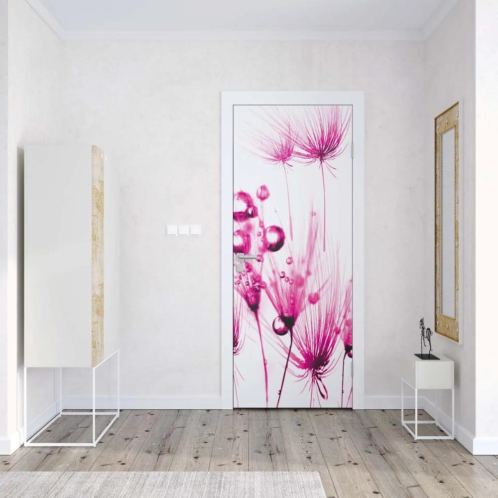 GLIX Tapet netesute pe usă - Modern Dandelion Pink And White