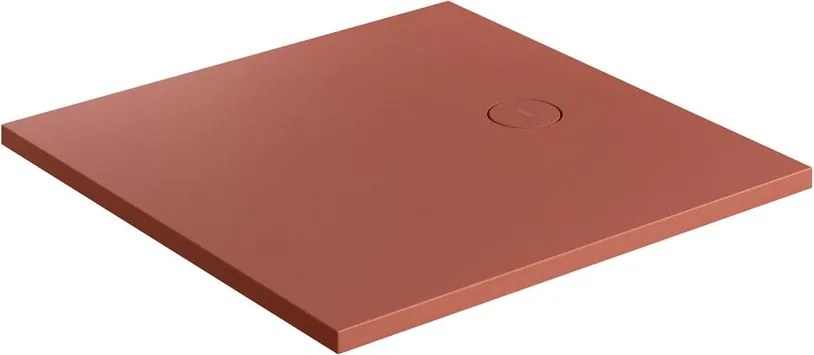 Cadita de dus compozit Omnires AquaRock M+ patrata terracotta mat 80x80 cm