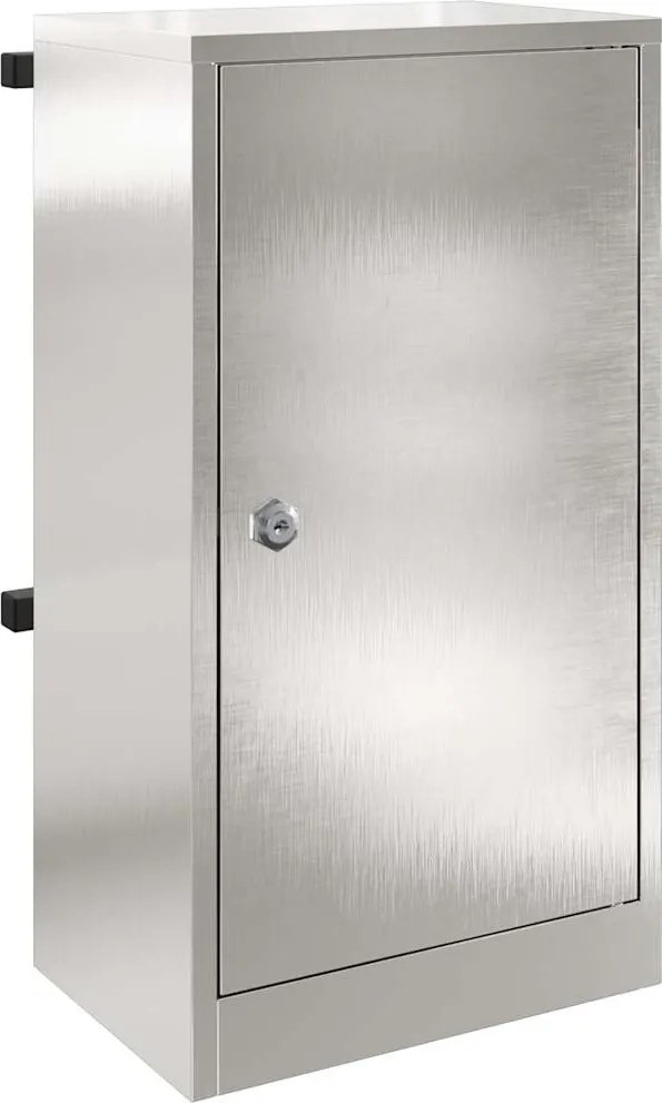 vidaXL cutie poștală cu ușă Argintiu 30 x 20 x 55 cm Oţel inoxidabil