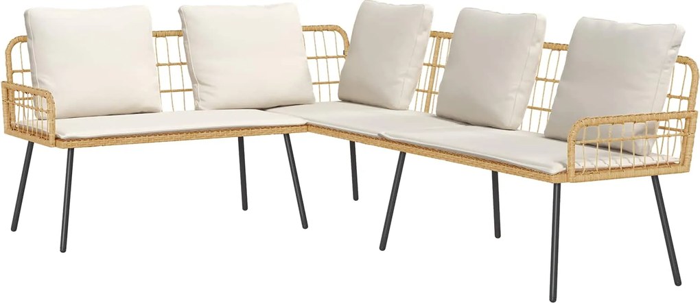 vidaXL Canapea cu pernă Maro 61.5 x 123 x 82cm Metal