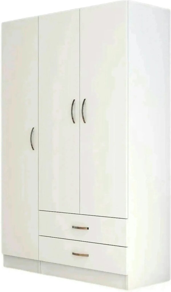 Dulap GRD0501, alb, PAL melaminat, cu 3 usi si 2 sertare, 120x47x182 c