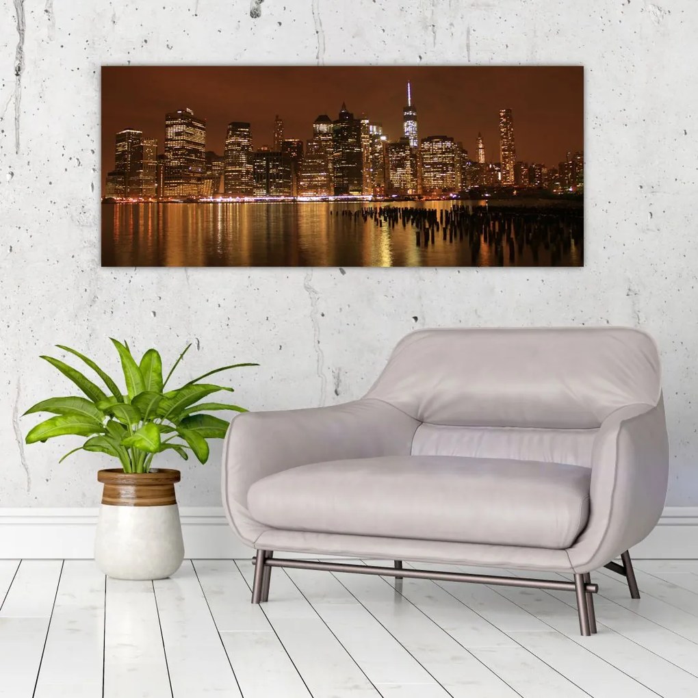 Tablou orașului nocturn (120x50 cm)