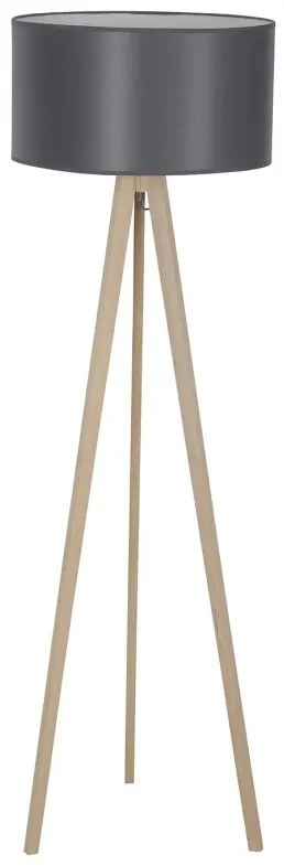 Lampadar cu trepied din lemn design modern Tripod gri