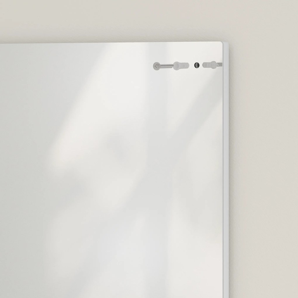 HOMCOM Oglindă de baie 50 x 60 cm, oglindă de perete cu raft, pentru intrare, hol, alb | Aosom Romania