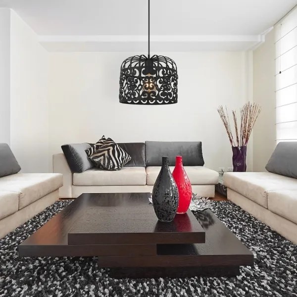 Rabalux 2156 - Lustră ALESSANDRA 1xE27/60W/230V negru