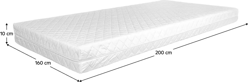 Saltea, din spumă, 10 cm, 160x200 cm, MONTINY NEW