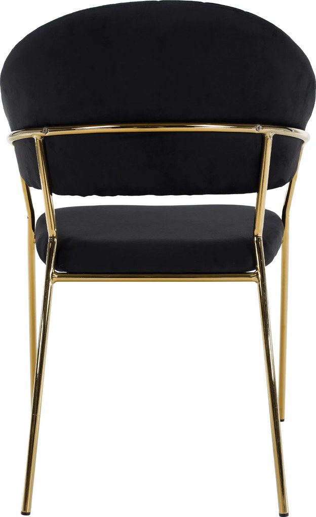 Scaun de sufragerie de design, material Velvet negru/gold crom auriu, DASMIN TIP 1