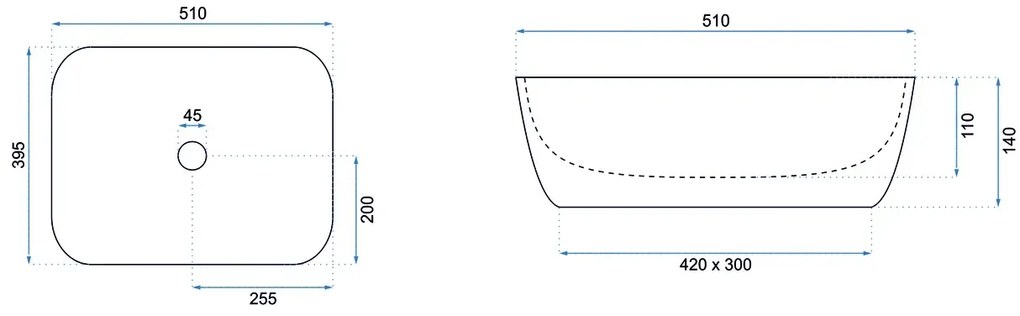 Lavoar pentru blat Rea Freja Travertine Matt