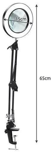 Lampă LED dimabilă de masă cu lupă LED/6W/5V negru
