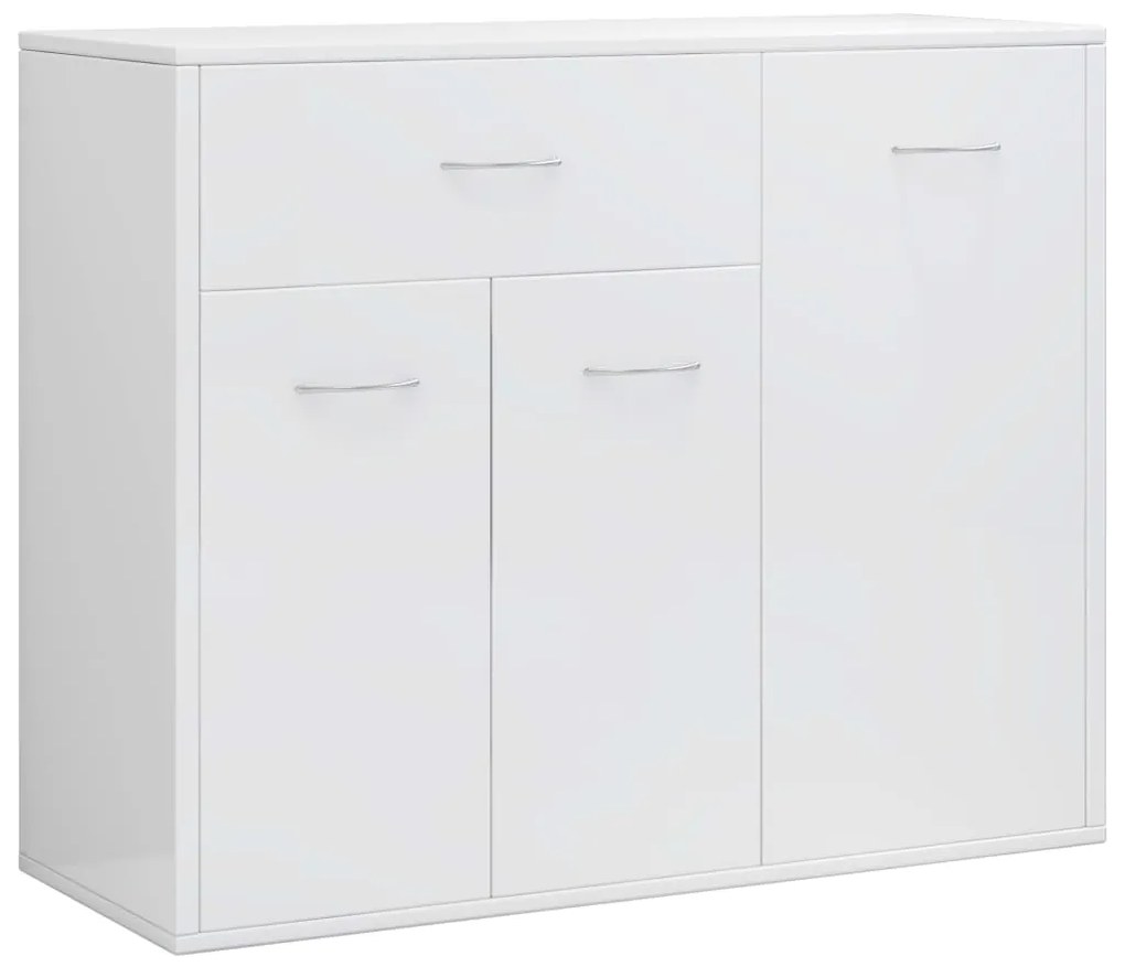 800681 vidaXL dulap, alb extralucios, 88x30x70 cm, lemn prelucrat