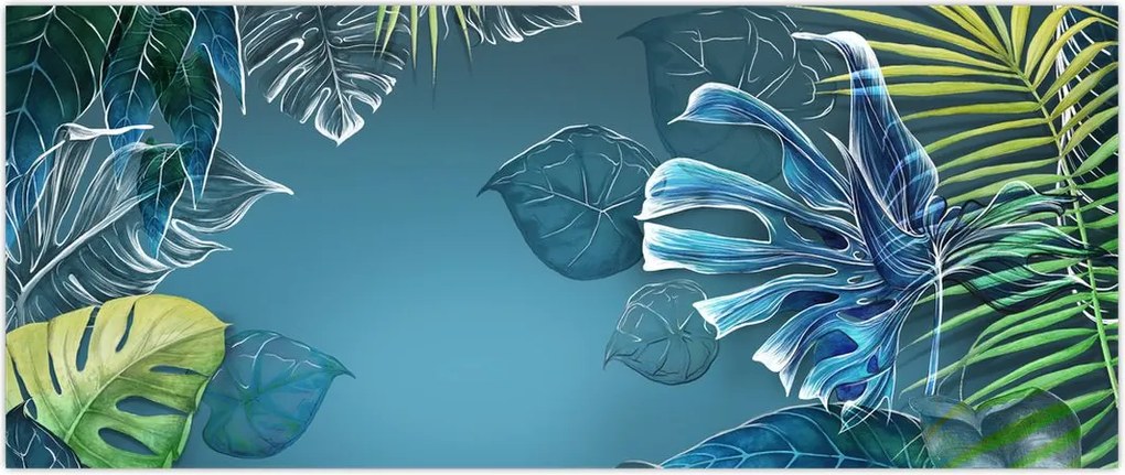 Tablou - Frunzele plantelor tropicale (120x50 cm)