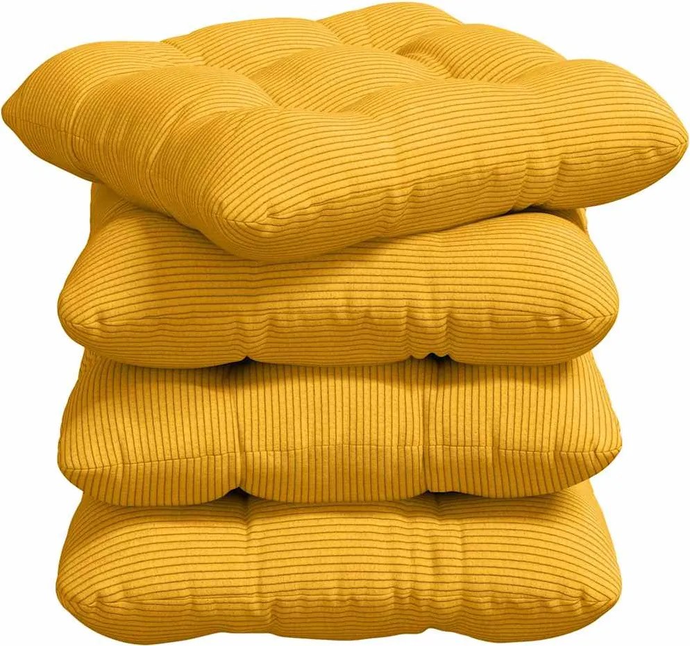 vidaXL Perne de Șezut 4 pcs Galben Deschis 45 x 45 cm