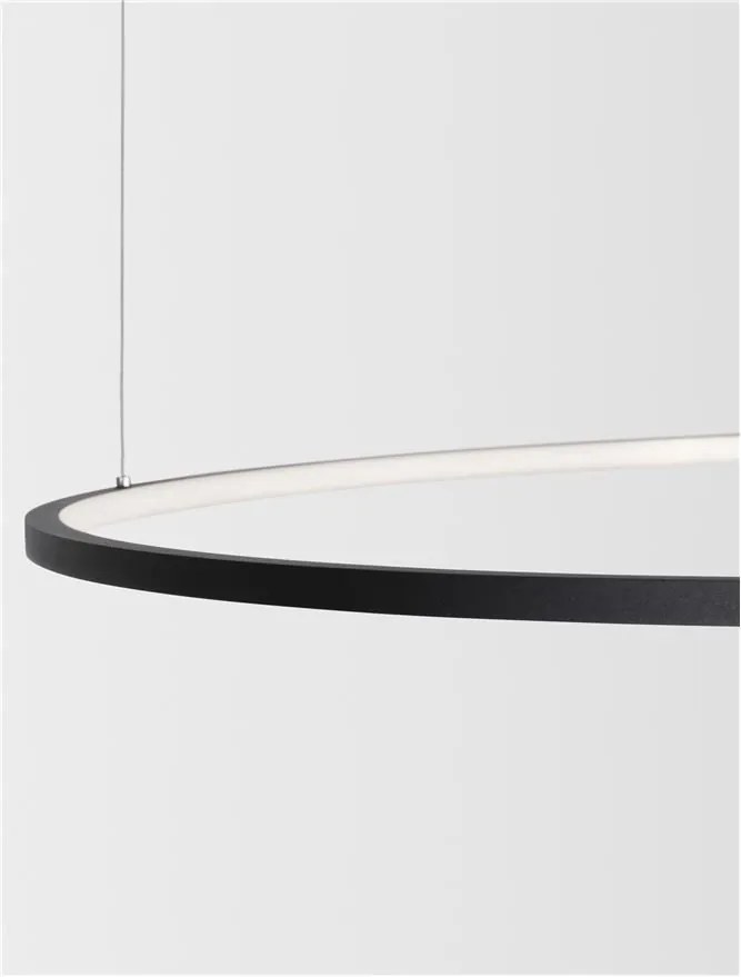 Lustra LED suspendata design modern circular TARQUIN D-100cm negru