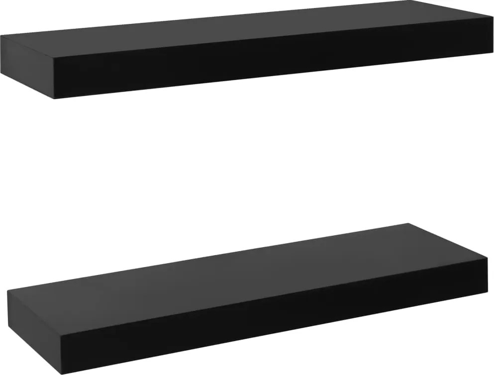 vidaXL Rafturi de perete suspendate, 2 buc., negru, 40 x 20 x 3,8 cm
