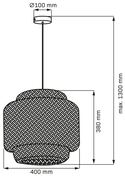 Lustră pe cablu BERTA 1xE27/20W/230V d. 40 cm bambus