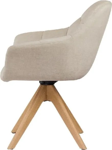 Scaun pivotant PAPILLON catifea bej/ stejar