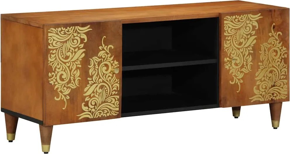 vidaXL Cabinet TV Maro miere 105 x 33 x 46 cm Lemn de mango solid