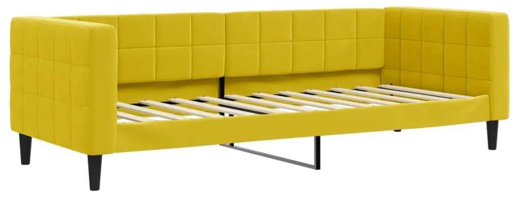 354006 vidaXL Pat de zi, galben, 80x200 cm, catifea