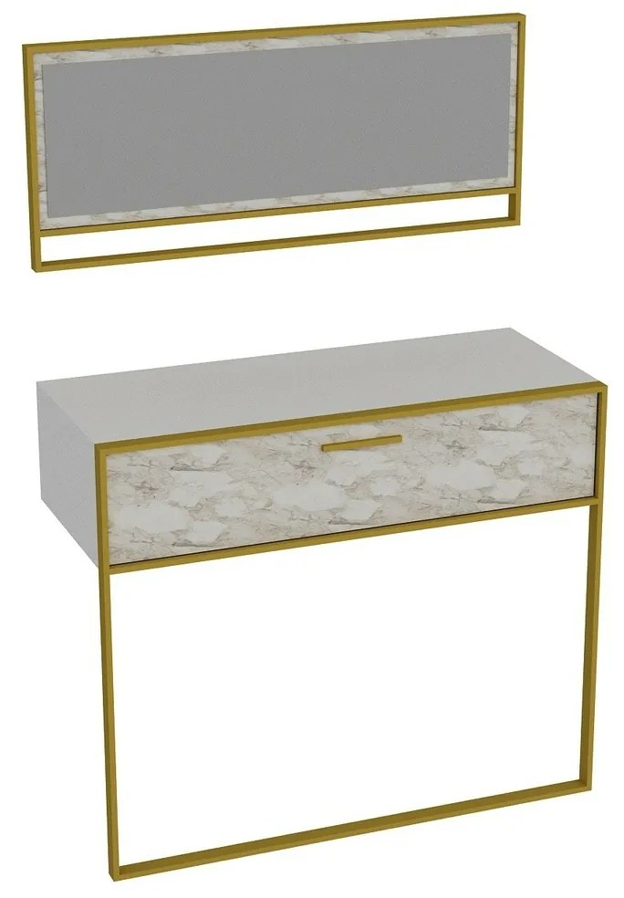 Masă decorativă Polka Aynali Alb