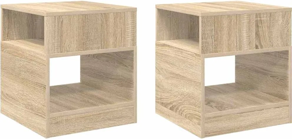 vidaXL Masă laterală 2 pcs Stejar Sonoma 40,5 x 40 x 45 cm