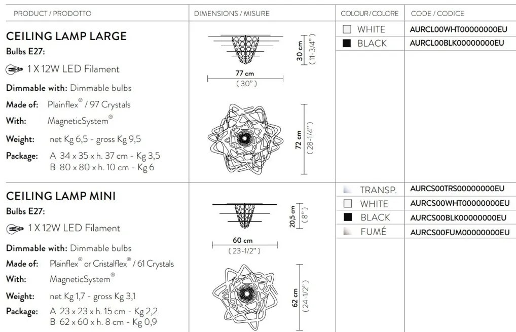 Lustra design Art Deco unicat realizata manual Aurora Large alb