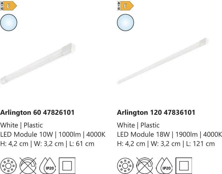 Plafoniera LED, Corp iluminat liniar Arlington 121cm