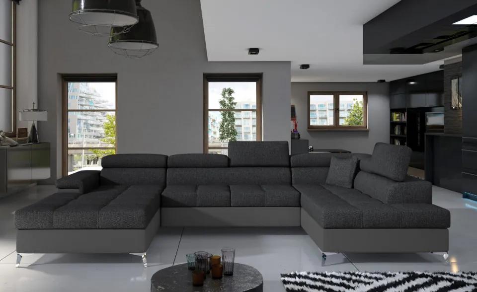 Canapea modulara, extensibila, cu spatiu pentru depozitare, 345x202x90 cm, Eduardo R01, Eltap (Culoare: Roz inchis / Kronos 29)