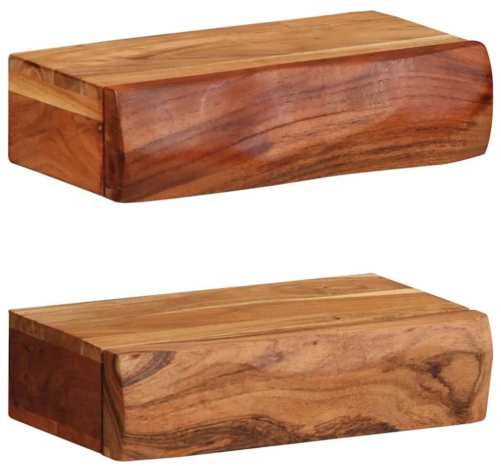 vidaXL Rafturi de perete 2 buc 30x17x8 cm Lemn masiv de salcâm