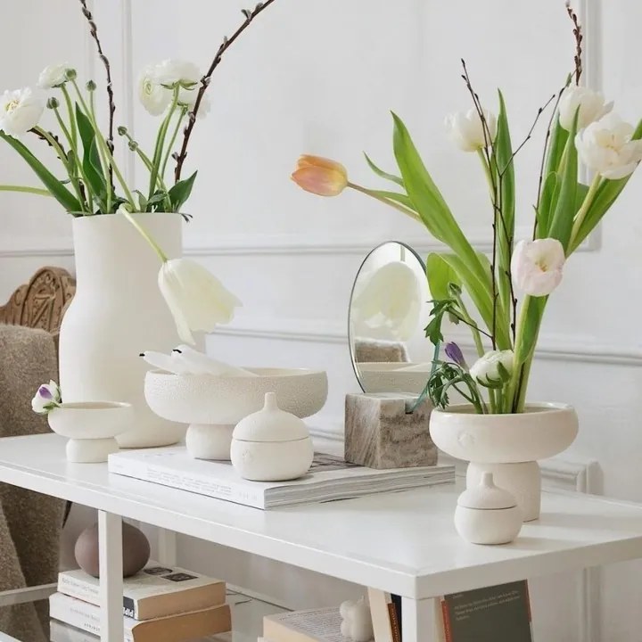 Räder Bol mic de bijuterii din Ceramica Crem