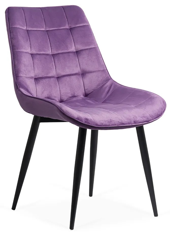 Scaun din catifea si picioare metalice BUC 206 mov