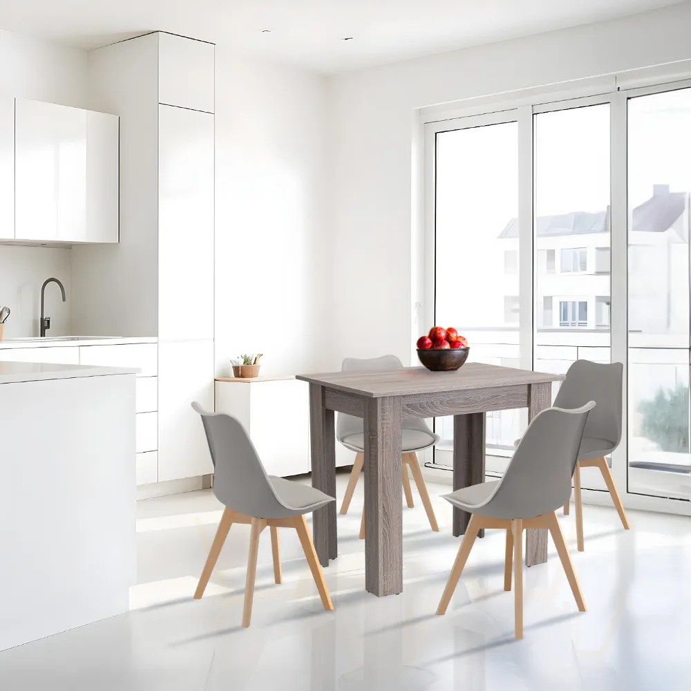 Set de masă Amina 4+1 gri-stejar York