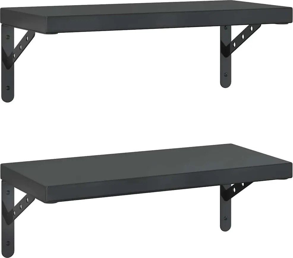 vidaXL Rafturi de perete, 2 buc., 50x23,5 cm, negru oțel inoxidabil