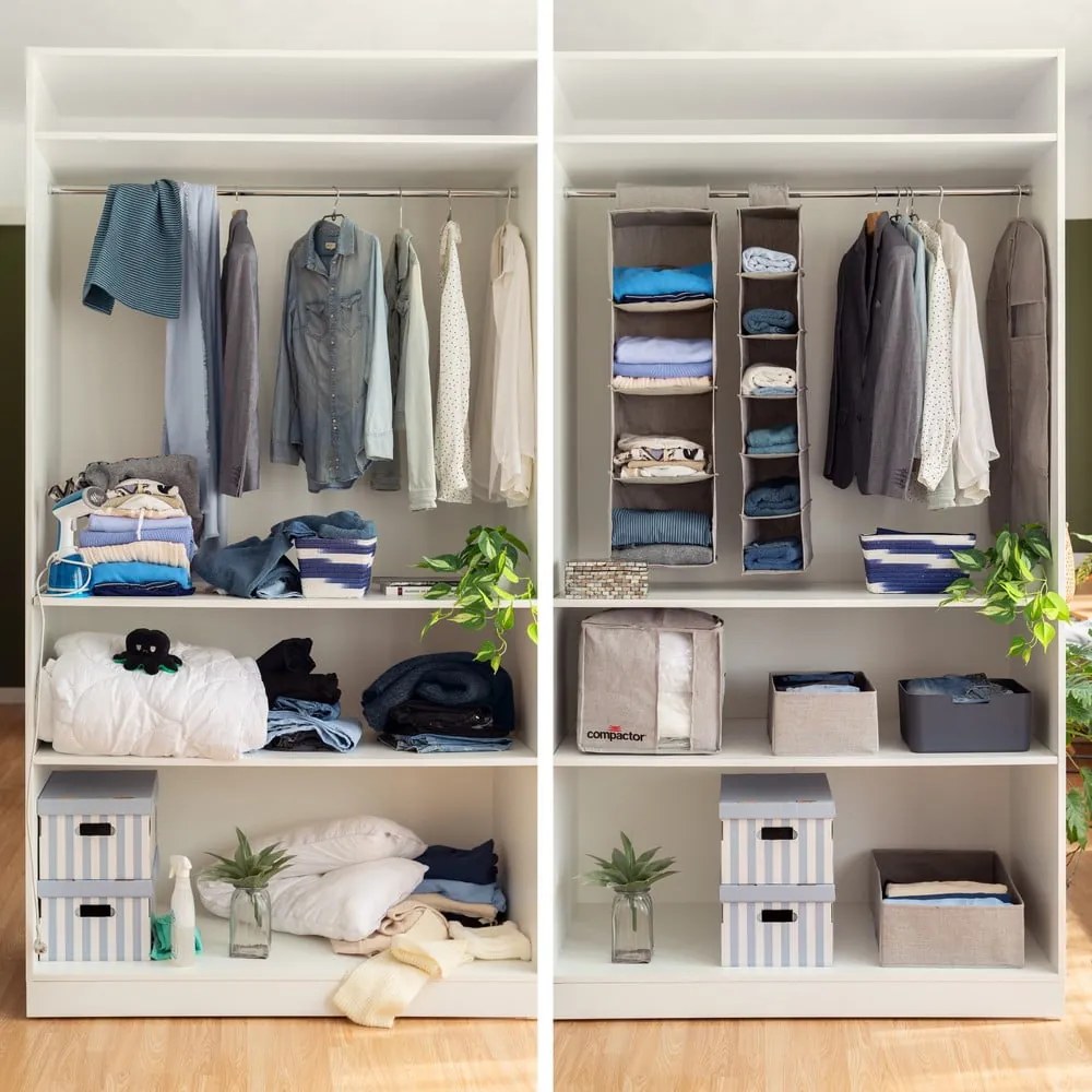 Organizator pentru șifonier de suspendat din material textil Oxford – Compactor