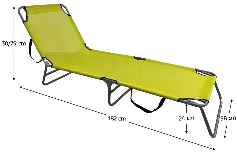 Șezlong de grădină KALEO (verde + gri). 1091732