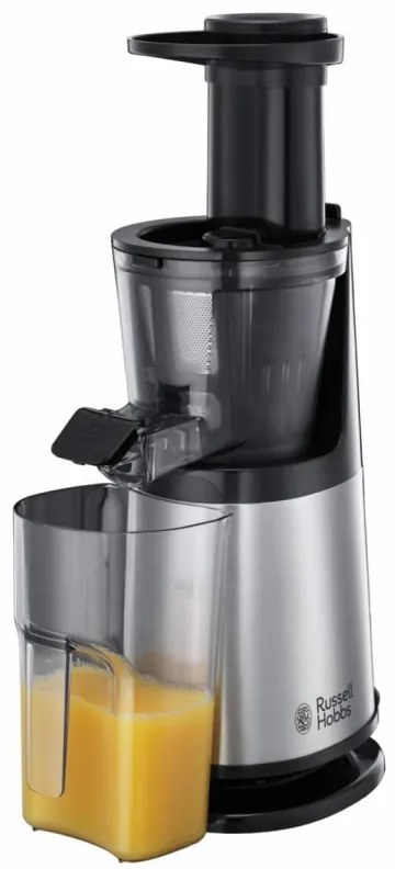 Storcator de fructe si legume Russell Hobbs 25170-56, 150 W, 3 site, 0.7 L,  Miscare inversa, Presare la rece, Inox/Negru